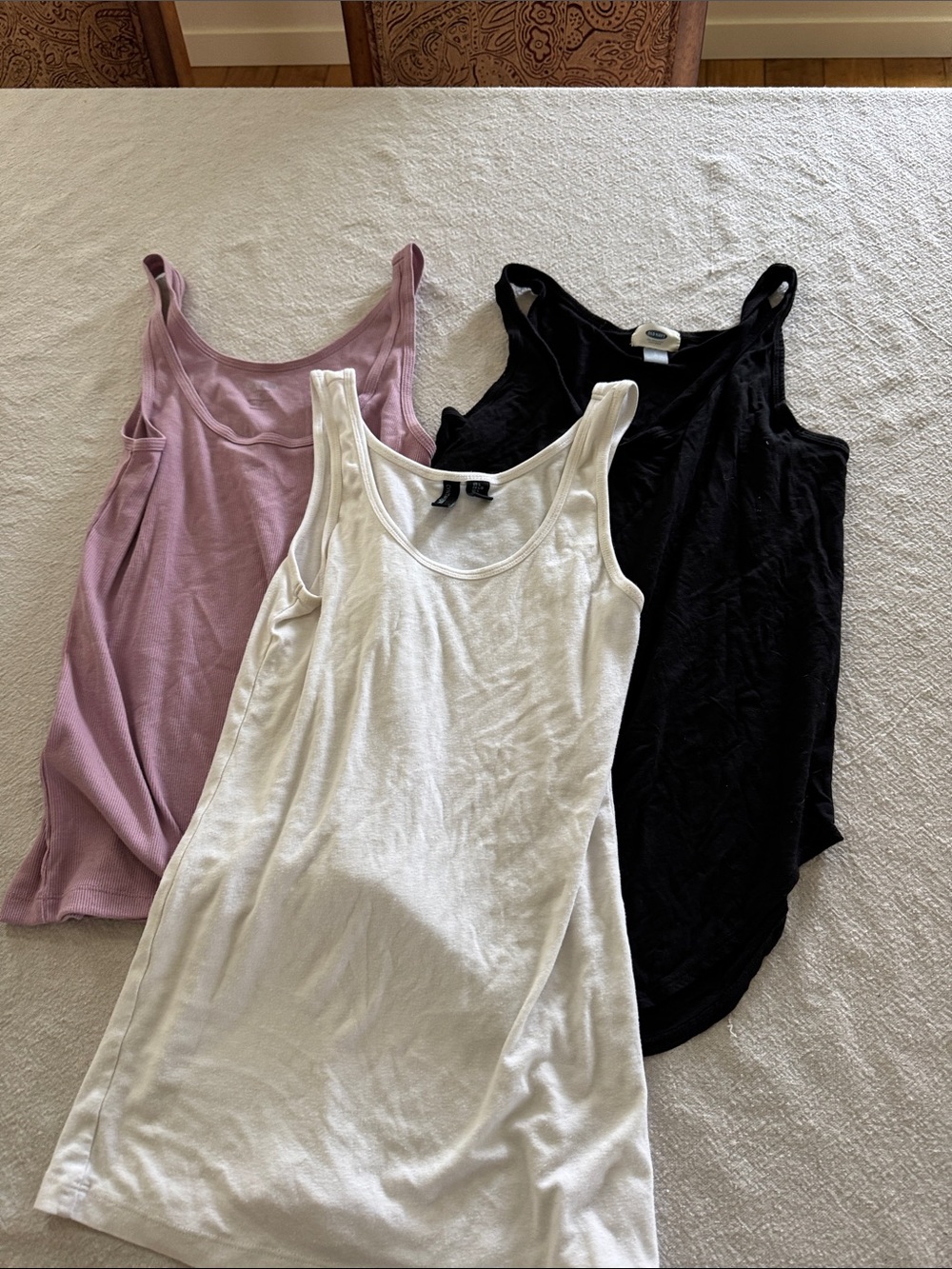 Old Navy Tank Top Set - White, Black, Dusty Pink